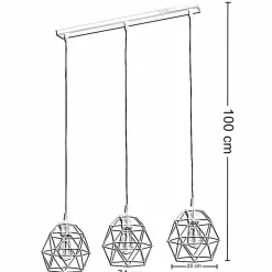 Lampa Wisząca GALAXY Złoty Czarny Metalowe Klosze 3xE27
