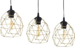 Lampa Wisząca GALAXY Złoty Czarny Metalowe Klosze 3xE27