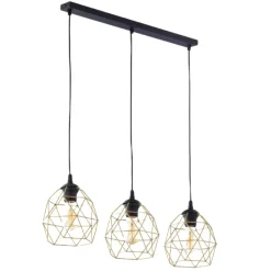 Lampa Wisząca GALAXY Złoty Czarny Metalowe Klosze 3xE27