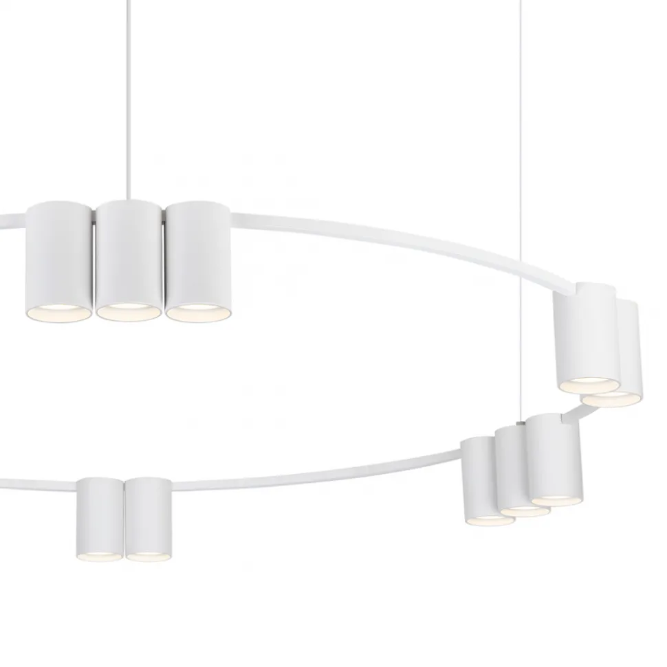 Lampa Wisząca GENESIS Koło Biały 15xGU10 100cm