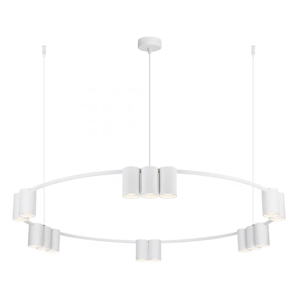 Lampa Wisząca GENESIS Koło Biały 15xGU10 100cm
