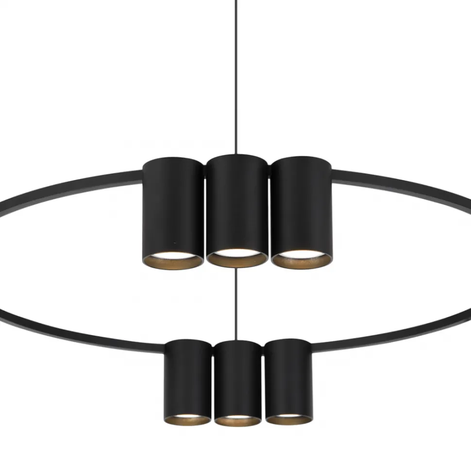 Lampa Wisząca GENESIS Koło Czarny 10xGU10 60cm