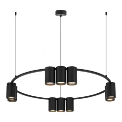 Lampa Wisząca GENESIS Koło Czarny 10xGU10 60cm