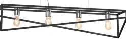 Lampa Wisząca GOTE Czarny Srebrny 4xE27