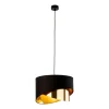 Lampa Wisząca GRANT Czarny Złoty Abażur 1xE27 38cm