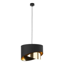 Lampa Wisząca GRANT Czarny Złoty Abażur 1xE27 38cm