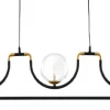 Lampa Wisząca HANZA Czarny Transparentny Szklane Klosze 3xG9
