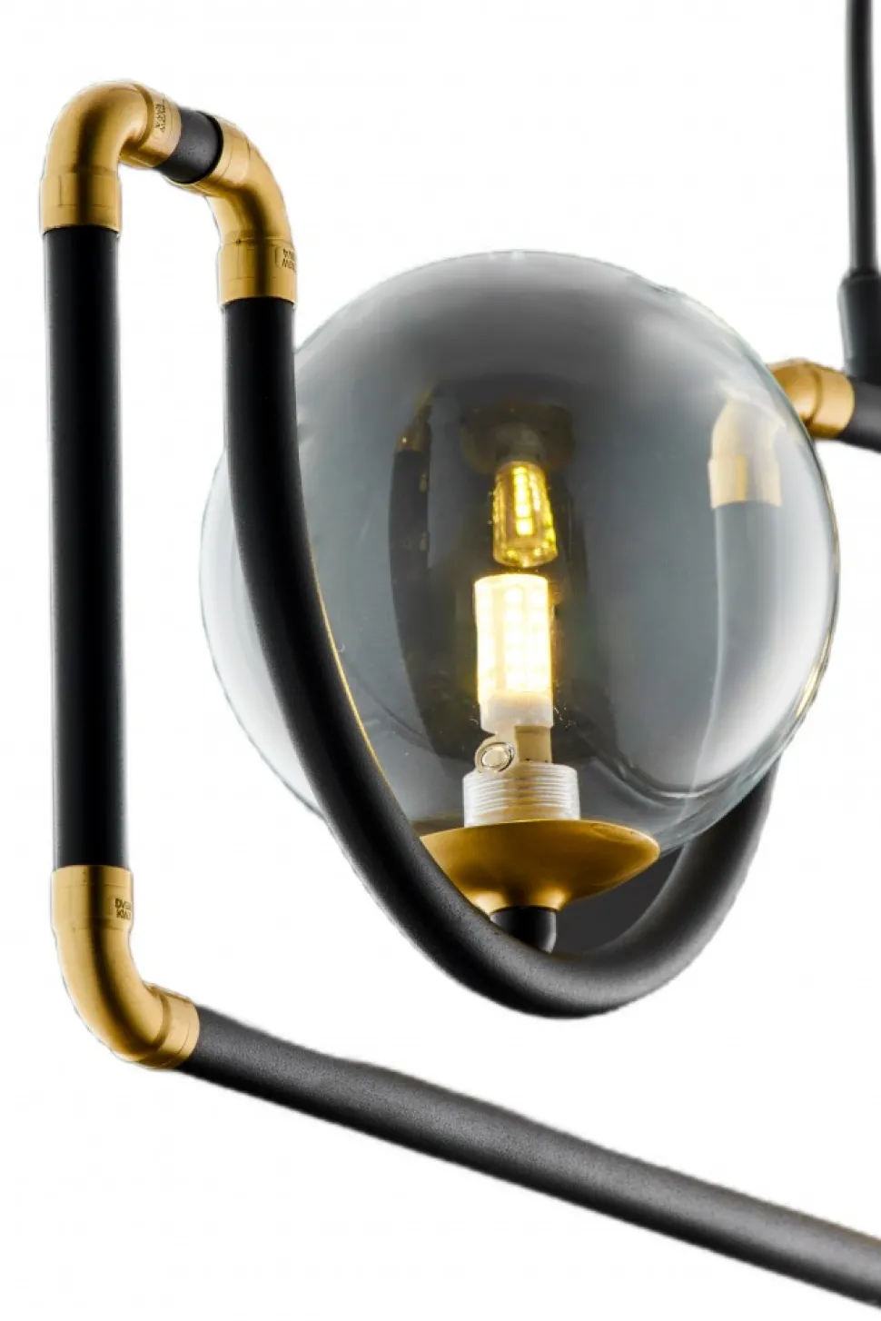 Lampa Wisząca HANZA Czarny Transparentny Szklane Klosze 3xG9