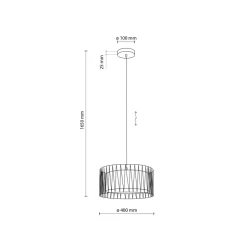 Lampa Wisząca HARMONY Czarny Beżowy Abażur 1xE27 40cm