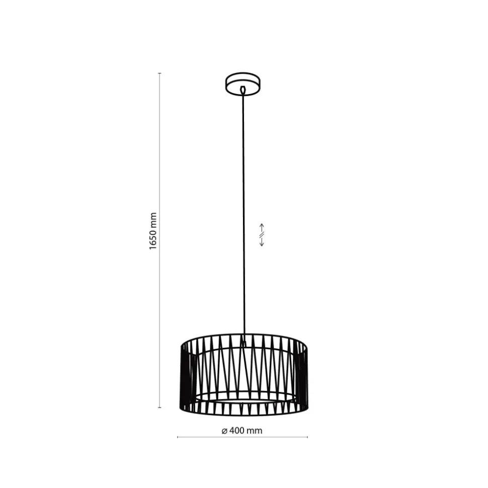 Lampa Wisząca HARMONY Czarny Abażur 1xE27 40cm
