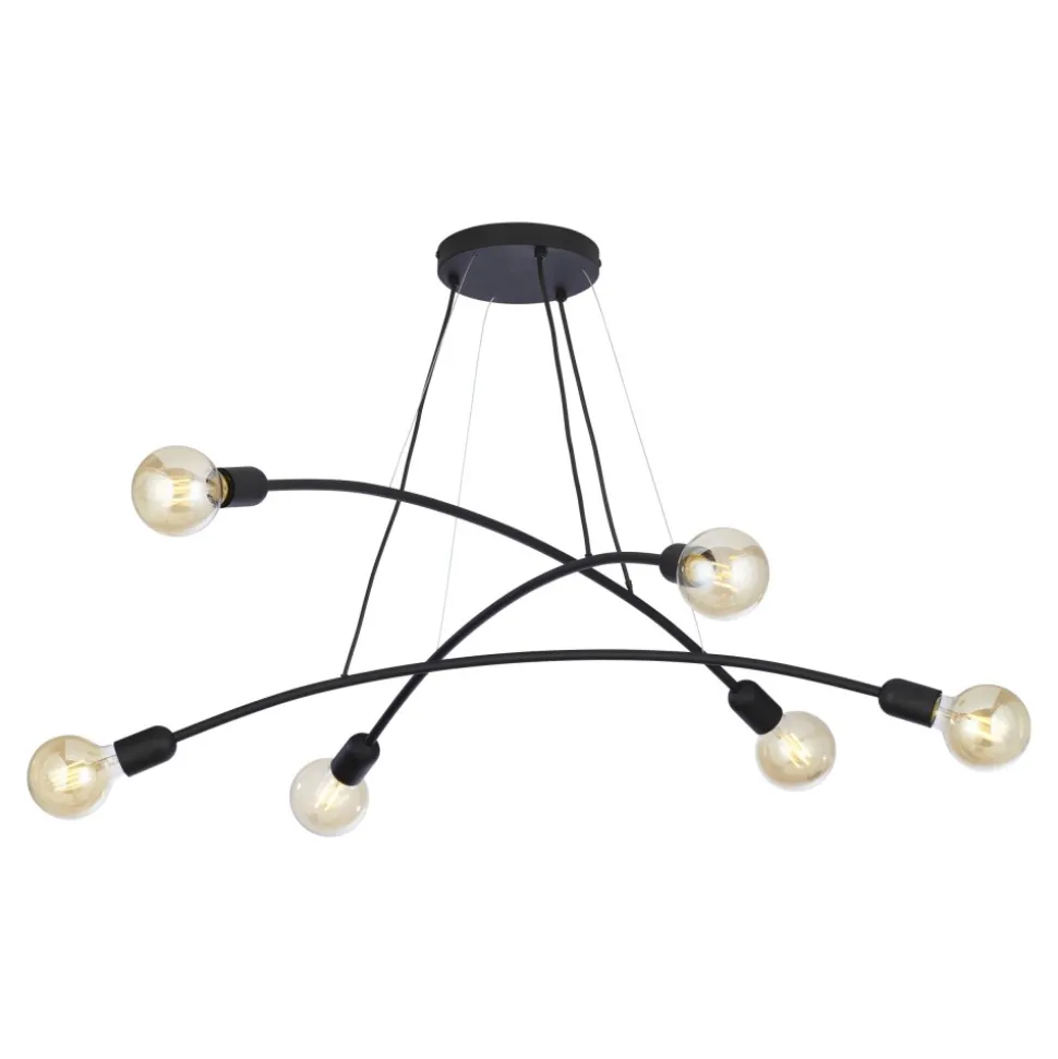 Lampa Wisząca HELIX Czarny Loft 6xE27