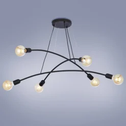 Lampa Wisząca HELIX Czarny Loft 6xE27