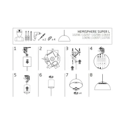 Lampa Wisząca HEMISPHERE L Złoty Metalowy Klosz 4xGX53 50cm