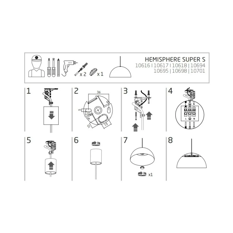 Lampa Wisząca HEMISPHERE S Brązowy Metalowy Klosz 1xGX53 33cm