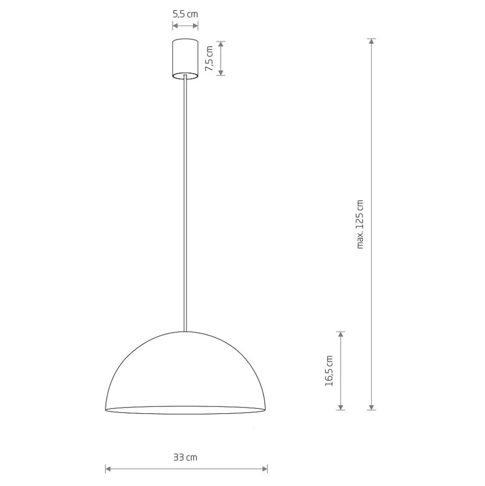 Lampa Wisząca HEMISPHERE S Brązowy Metalowy Klosz 1xGX53 33cm