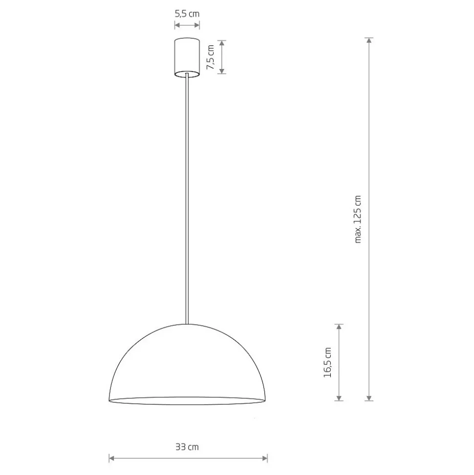 Lampa Wisząca HEMISPHERE S Czarny Złoty Metalowy Klosz 1xGX53 33cm