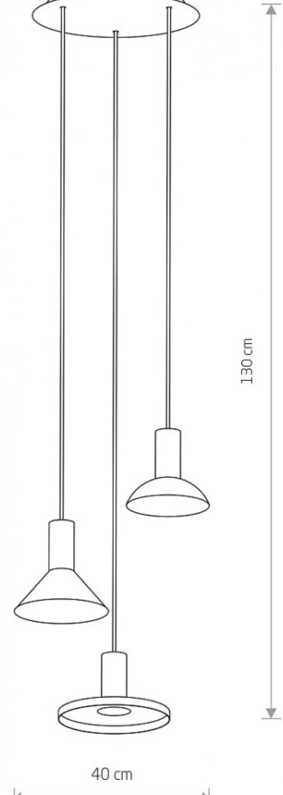 Lampa Wisząca HERMANOS Biały Złoty 3xGU10