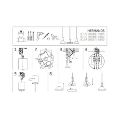 Lampa Wisząca HERMANOS C Czarny 1xGU10 15,5cm