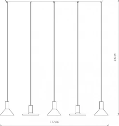 Lampa Wisząca HERMANOS Czarny Złoty 5xGU10