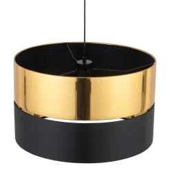 Lampa Wisząca HILTON Czarny Złoty Abażur 1xE27 50cm