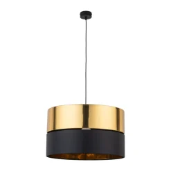 Lampa Wisząca HILTON Czarny Złoty Abażur 1xE27 50cm