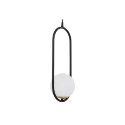 Lampa Wisząca IGON Czarny Biały Szklany Klosz 1xE14 16 cm