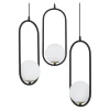 Lampa Wisząca IGON Czarny Biały Szklane Klosze 3xE14