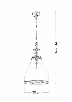 Lampa Wisząca ISLA Srebrny Biały Szklany Klosz 1xE27 29 cm