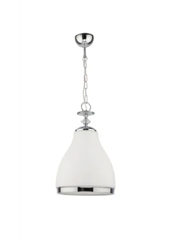 Lampa Wisząca ISLA Srebrny Biały Szklany Klosz 1xE27 29 cm