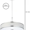 Lampa Wisząca JAZZ Biały Srebrny 3xE14 40 cm