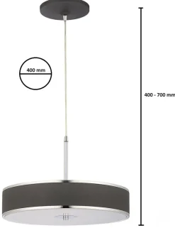 Lampa Wisząca JAZZ Srebrny Szary 3xE14 40 cm