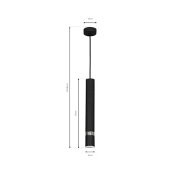 Lampa wisząca JOKER Czarny Srebrny 1xGU10