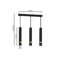 Lampa wisząca JOKER Czarny Złoty 3xGU10