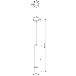 Lampa Wisząca JOKER Niebieski Złoty 1xGU10 8cm