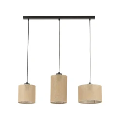 Lampa wisząca JUTA czarna abażur juta 3xE27