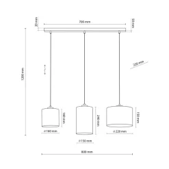 Lampa wisząca JUTA czarna abażur juta 3xE27