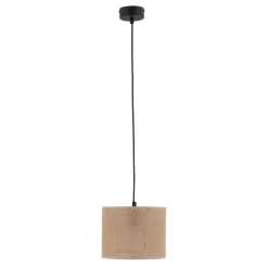 Lampa Wisząca JUTA Czarny Brązowy Boho Abażur 1xE27 30cm