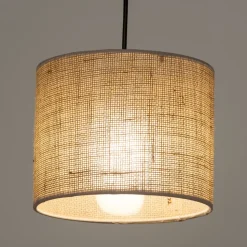 Lampa Wisząca JUTA Czarny Brązowy Boho Abażur 1xE27 30cm