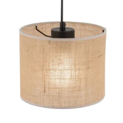 Lampa Wisząca JUTA Czarny Brązowy Boho Abażur 1xE27 30cm