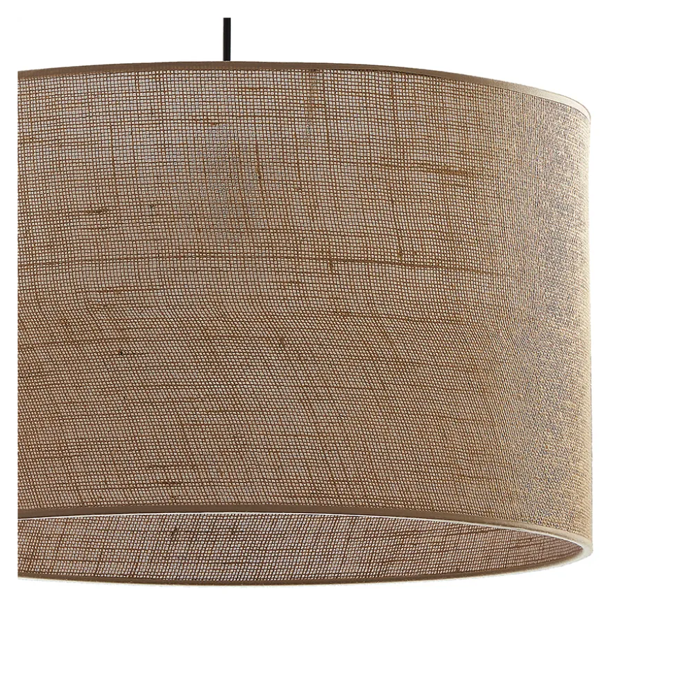 Lampa Wisząca JUTA Czarny Brązowy Boho Abażur 3xE27 50cm