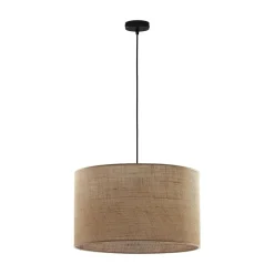 Lampa Wisząca JUTA Czarny Brązowy Boho Abażur 3xE27 50cm
