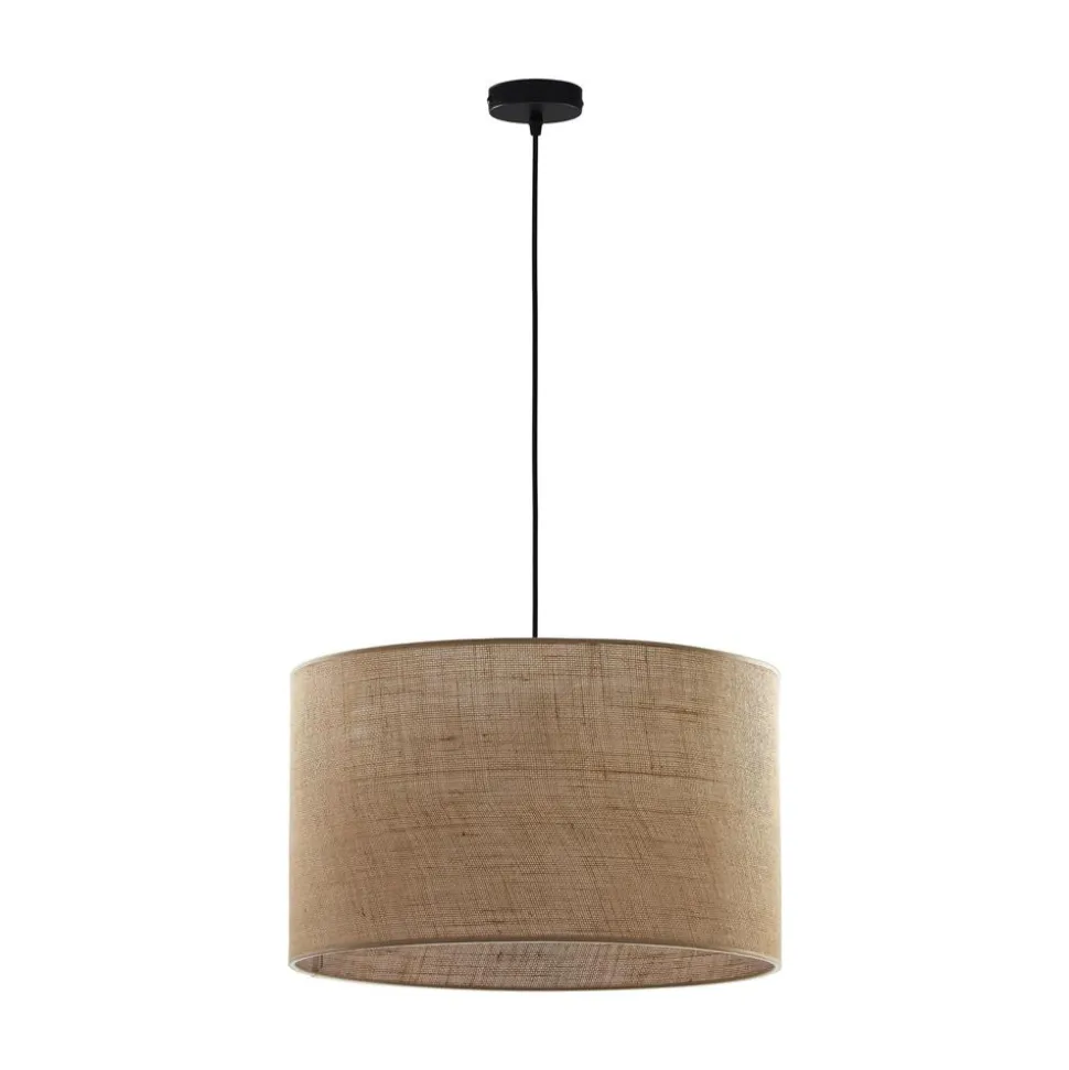 Lampa Wisząca JUTA Czarny Brązowy Boho Abażur 3xE27 50cm