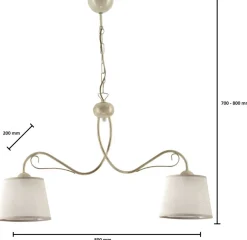 Lampa Wisząca KAMELIA Beżowy Abażury 2xE27