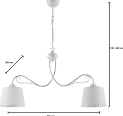 Lampa Wisząca KAMELIA Biały Abażury 2xE27