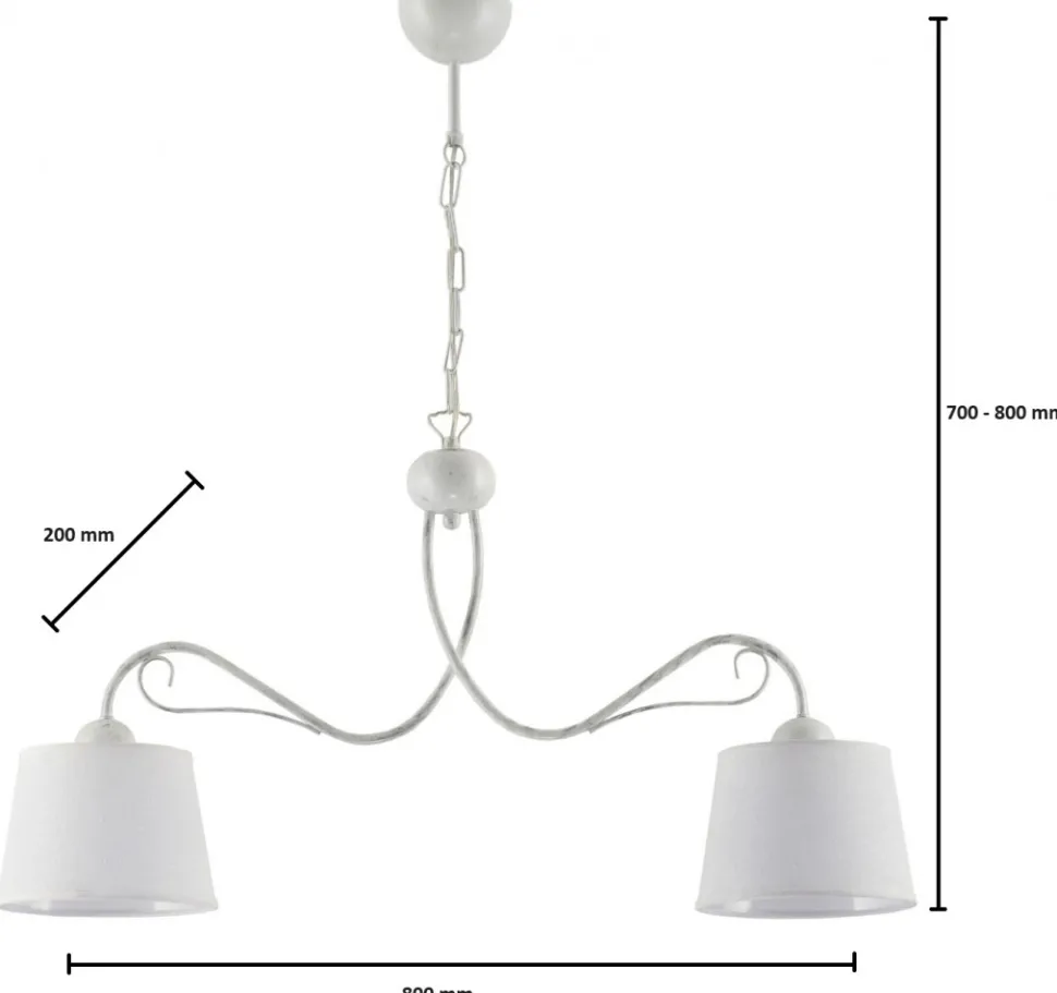 Lampa Wisząca KAMELIA Biały Abażury 2xE27