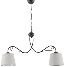 Lampa Wisząca KAMELIA Brązowy Szary Abażury 2xE27