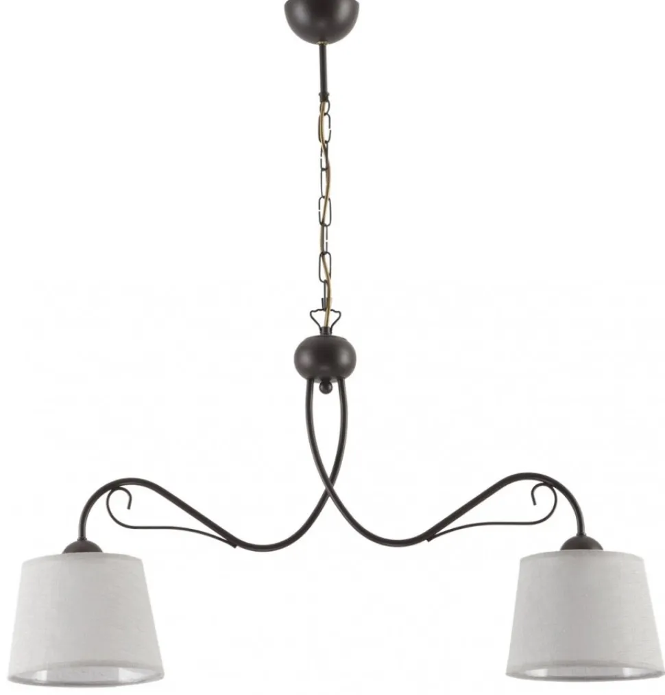 Lampa Wisząca KAMELIA Brązowy Szary Abażury 2xE27