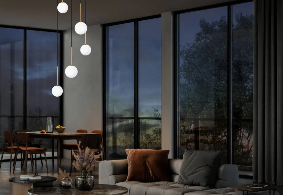 Lampa wisząca KARO klosze kule 8xG9
