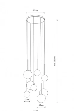 Lampa wisząca KARO klosze kule 8xG9