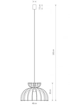 Lampa Wisząca KYMI Czarny Drewniany Klosz 1xE27 48cm